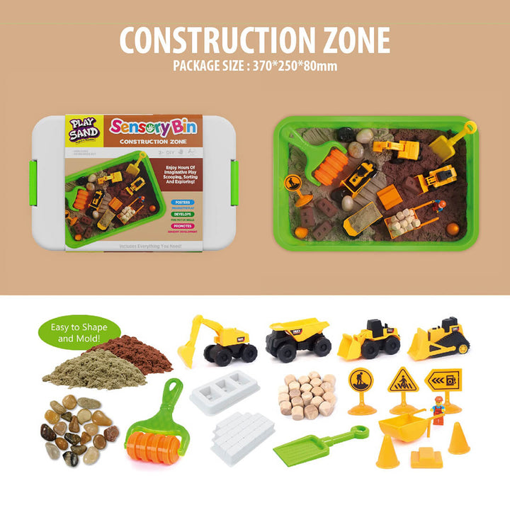 Sensory Bin Creative Play Sand set- Construction zone Construction Zone