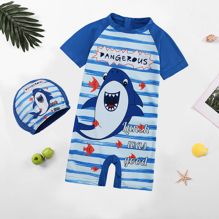 Toddler Boys Cute Shark Swimsuit with zipper closure 9 - 18 Months