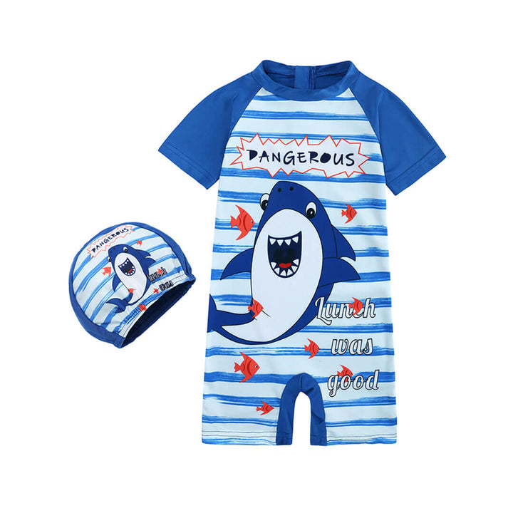 Toddler Boys Cute Shark Swimsuit with zipper closure 9 - 18 Months