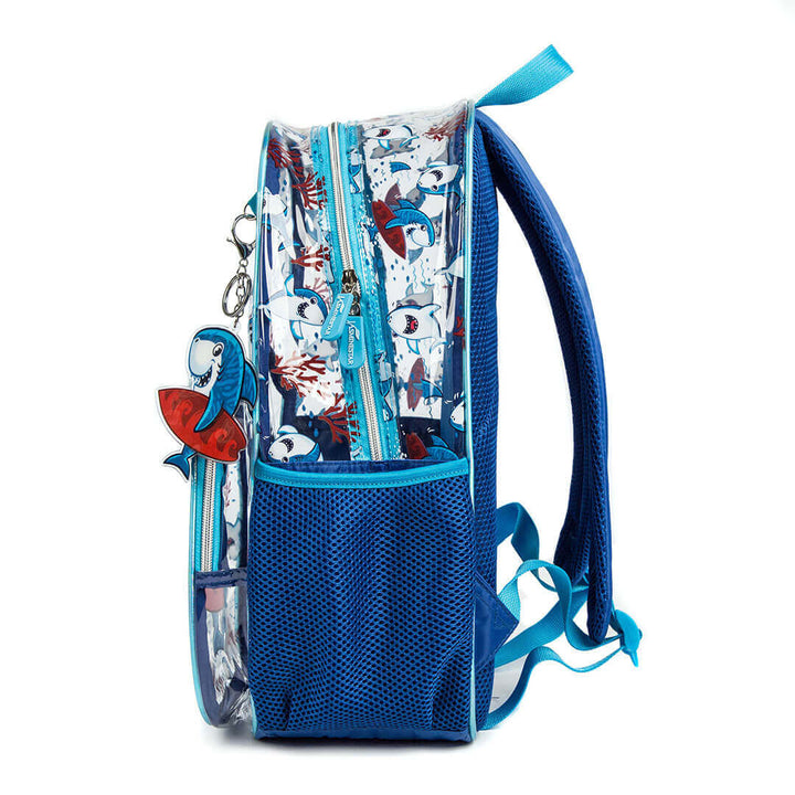 Transparent Backpack Set – Surfing Shark Design