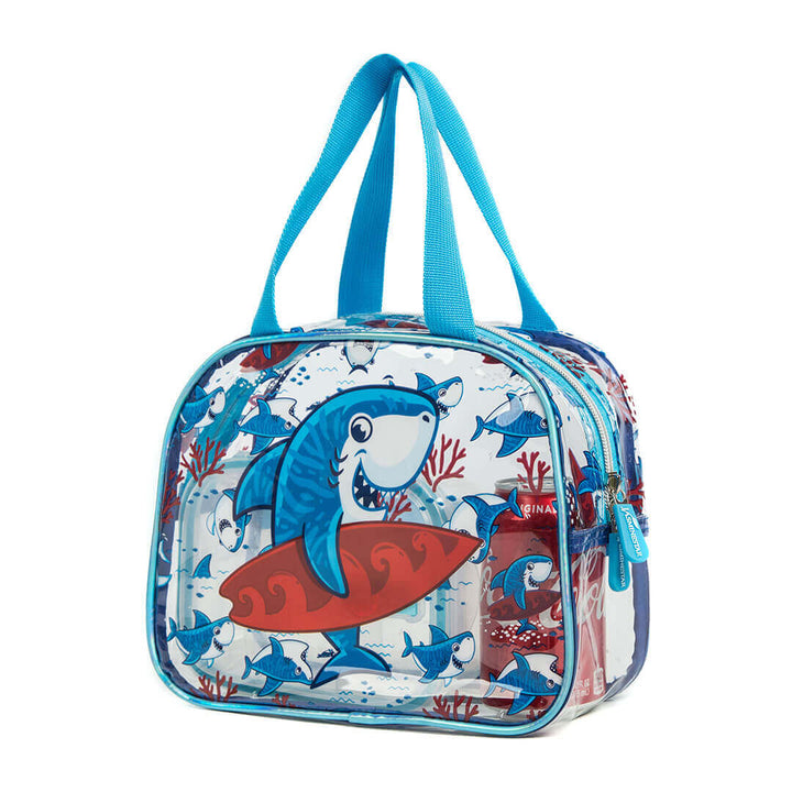 Transparent Backpack Set – Surfing Shark Design