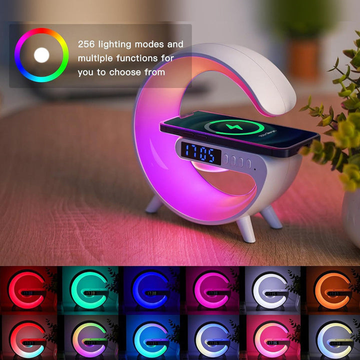 Smart G-shape Lamp with BT Music Speaker & Wireless Charger