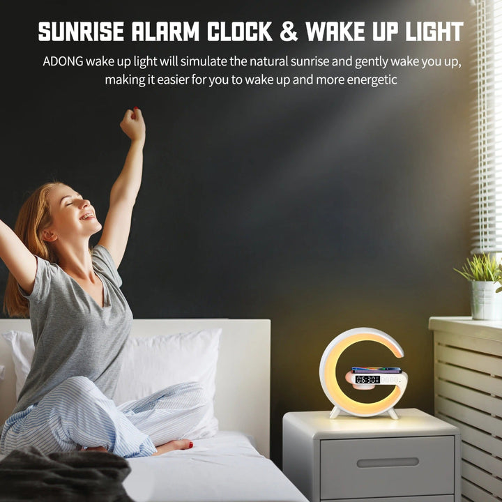 Smart G-shape Lamp with BT Music Speaker & Wireless Charger