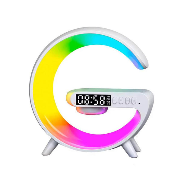 Smart G-shape Lamp with BT Music Speaker & Wireless Charger White