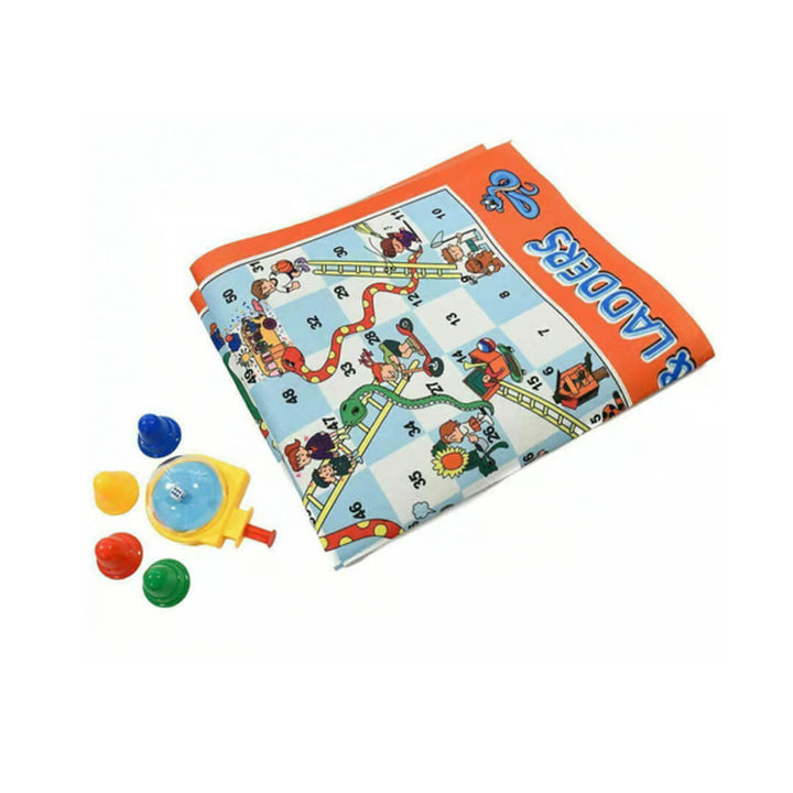 Foldable snakes & ladders game with rolling dice