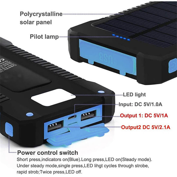 Solar Powerbank Portable Charger - 10000 mAh
