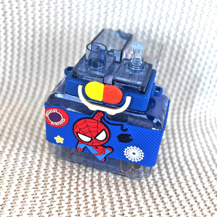 Kids' 800 ml Spiderman water bottle, dual drink tops