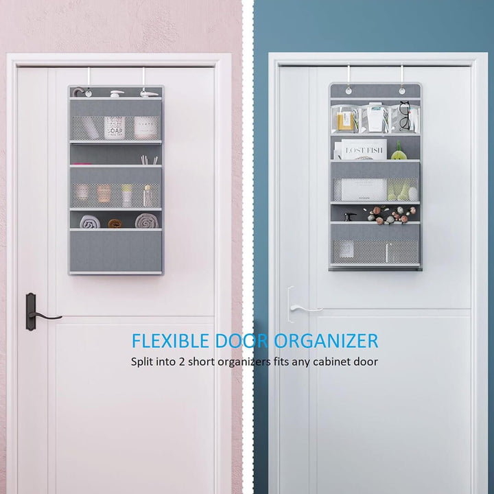 flexible door organizer, split to 2 short organizers fits any cabinet door