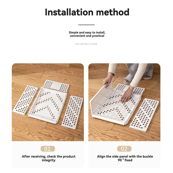Foldable Stackable Drawer-Type Partition Storage Basket