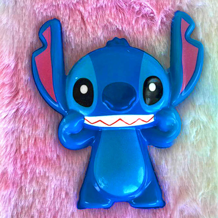 STITCH Rainbow Soft Fur Squishy Notebook - Playful & Cute Diary