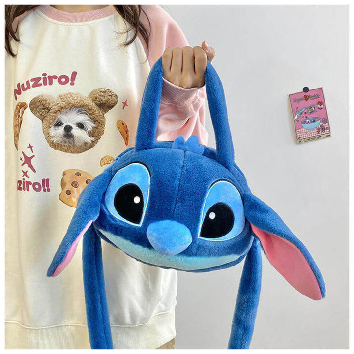 Blue Stitch and Pink Angel Plush Shoulder Bag Blue Stitch
