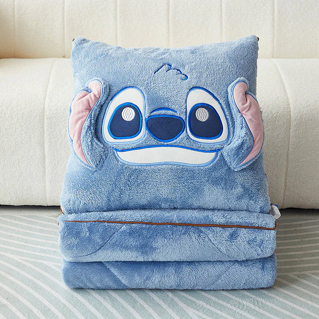 2-in-1 Stitch Travel Blanket that Folds Into a Zippered Pillow