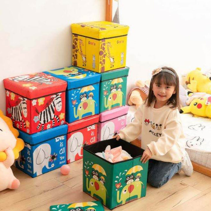 Colorful Toys Storage Box with Thick Lid - 30 x 30 cm