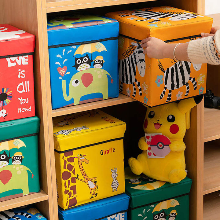 Colorful Toys Storage Box with Thick Lid - 30 x 30 cm
