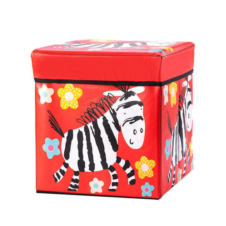 Colorful Toys Storage Box with Thick Lid - 30 x 30 cm Red Zebra 30 x 30 cm