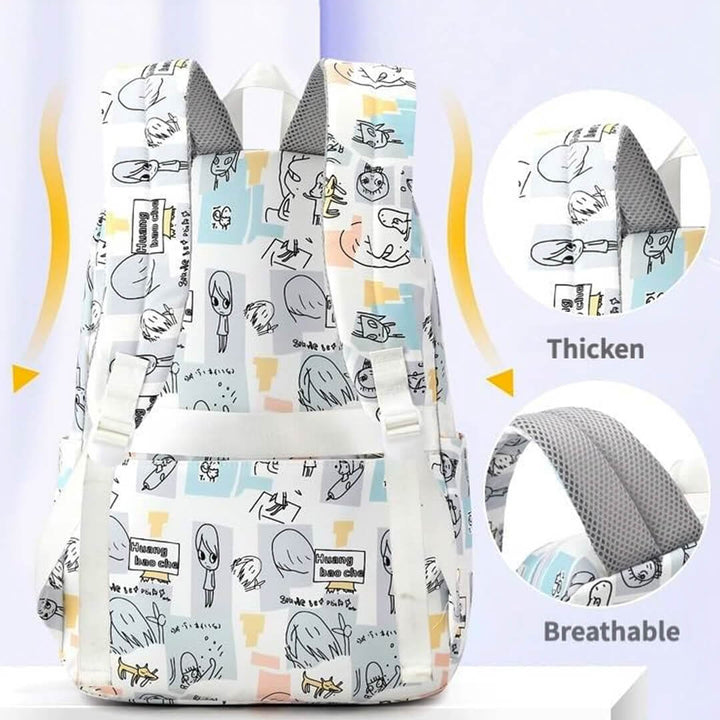 Stylish & Durable Doodles Waterproof School Backpack