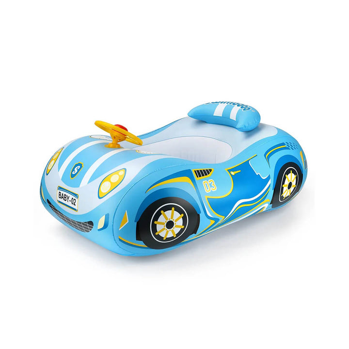 SwimBoBo Blue Inflatable Car Float with Sunshade (1–4 Years)