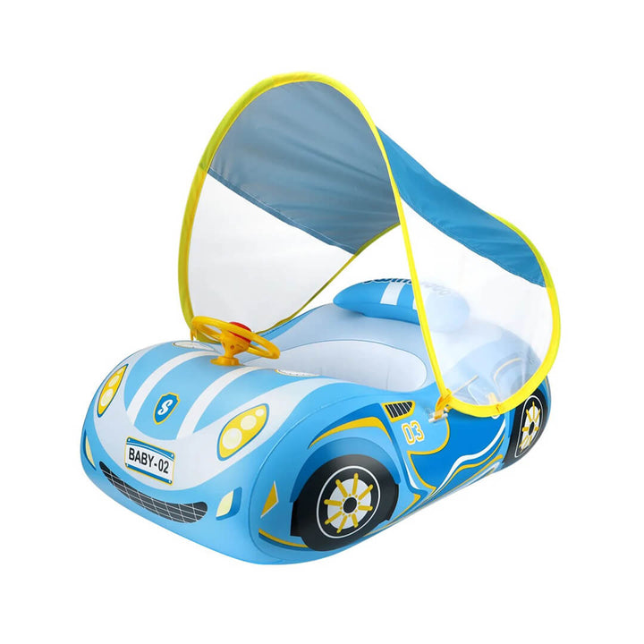SwimBoBo Blue Inflatable Car Float with Sunshade (1–4 Years)