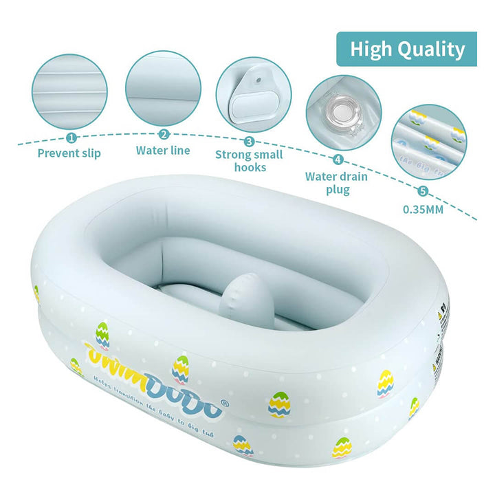 Swimbobo Inflatable Light Blue Bathtub – S (1–12M), L (3–48M)