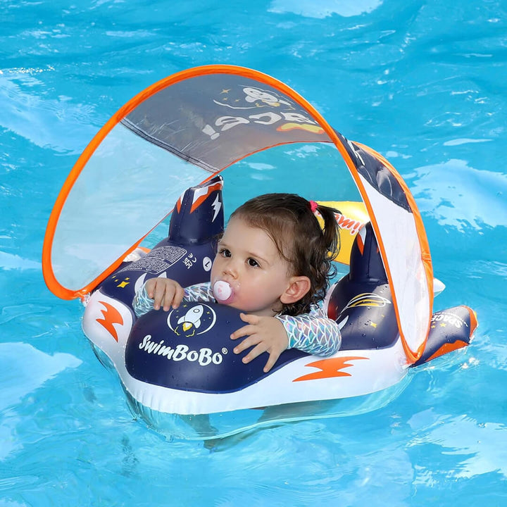 Swimbobo Blue Spaceship Baby Float with Canopy (6–36M)