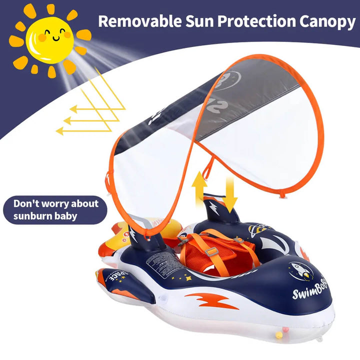 Swimbobo Blue Spaceship Baby Float with Canopy (6–36M)