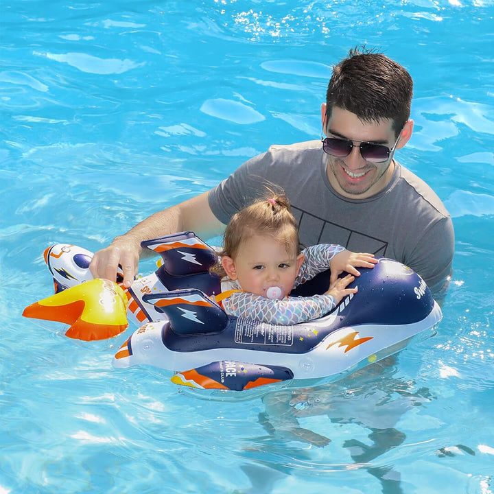 Swimbobo Blue Spaceship Baby Float with Canopy (6–36M)