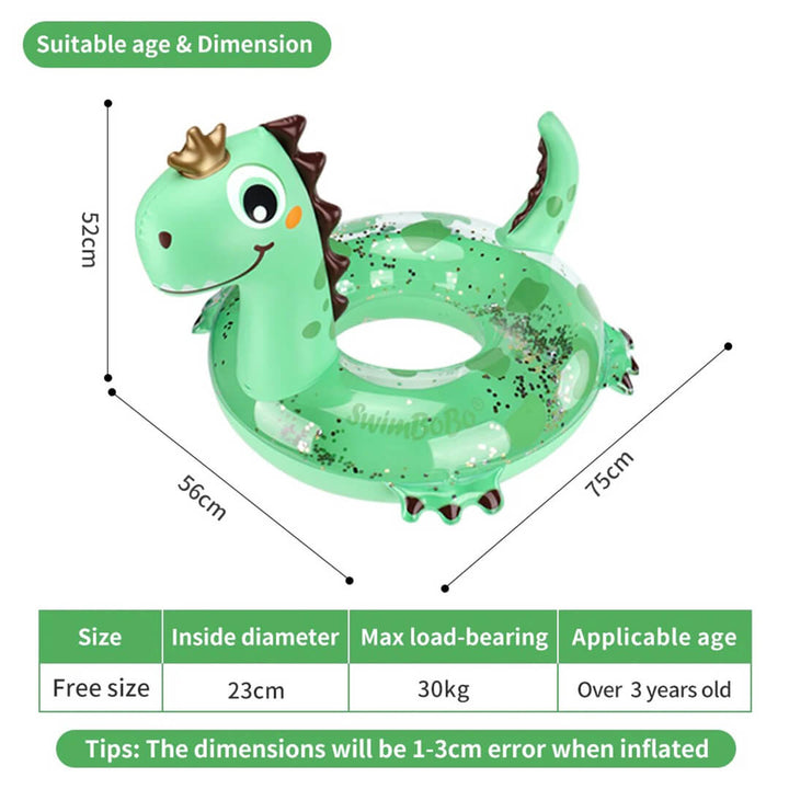 SwimBoBo Cute Dinosaur Inflatable Baby Seat Float – Ages 3+