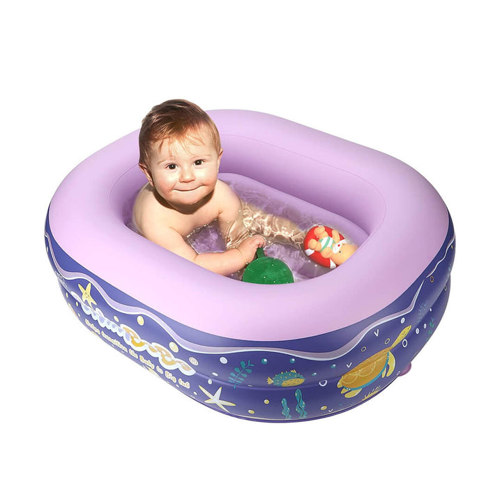 SWIMBOBO Portable Inflatable Baby Bathtub – Purple (1–36 Months) 3-36M ( 71x57x23cm)