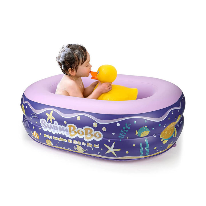 SWIMBOBO Portable Inflatable Baby Bathtub – Purple (1–36 Months)