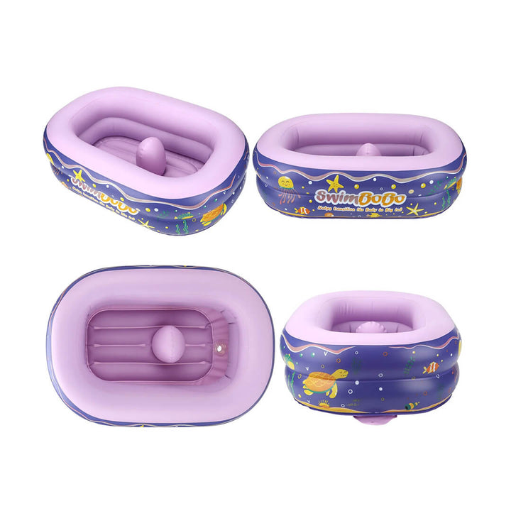 SWIMBOBO Portable Inflatable Baby Bathtub – Purple (1–36 Months)