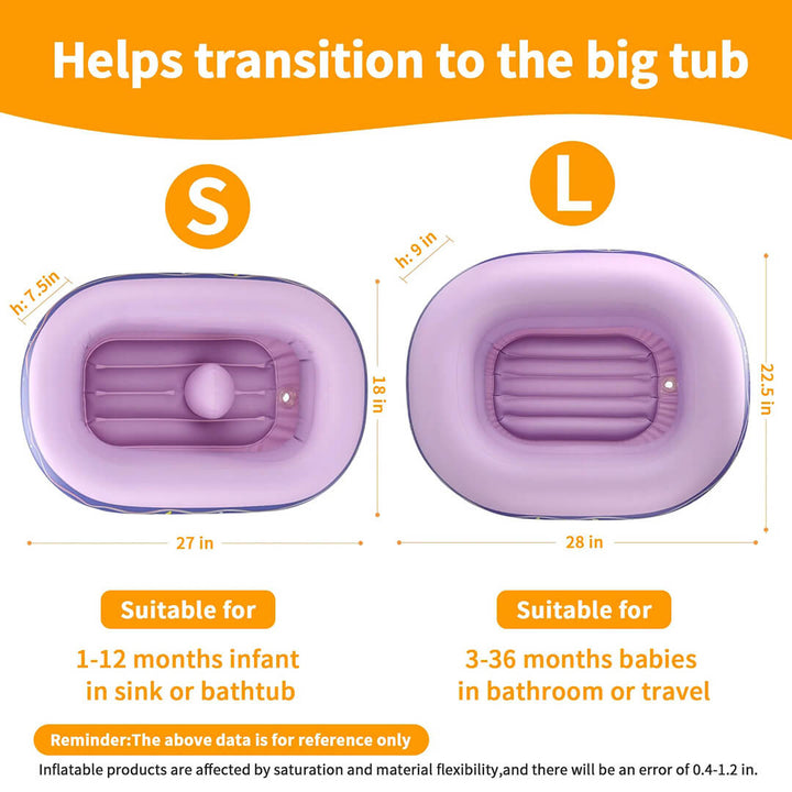 SWIMBOBO Portable Inflatable Baby Bathtub – Purple (1–36 Months)