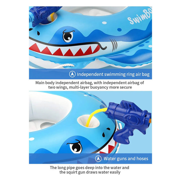 SWIMBOBO Shark Inflatable Float with Water Gun (1-4 years)