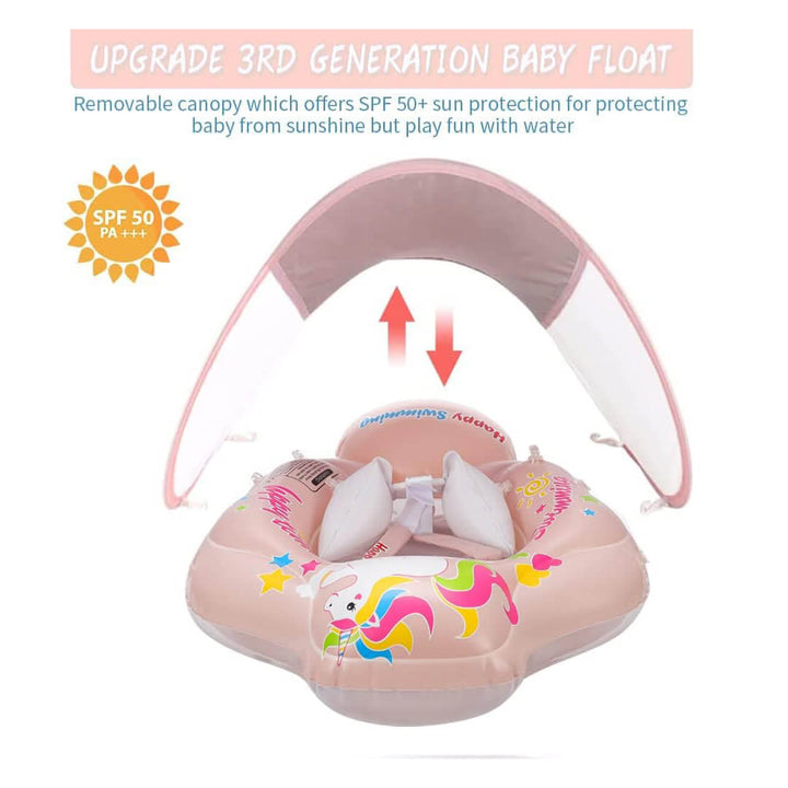 SWIMBOBO Unicorn Baby Float with Removable Canopy – 6 to 24 Months
