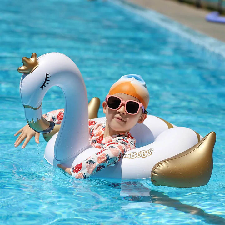 SwimBoBo White Swan Inflatable Float – Ages 3+