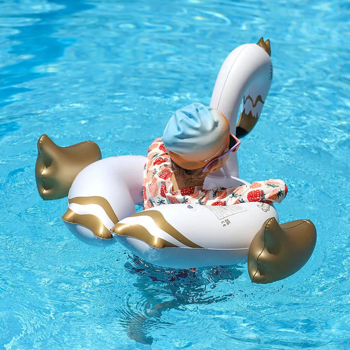 SwimBoBo White Swan Inflatable Float – Ages 3+