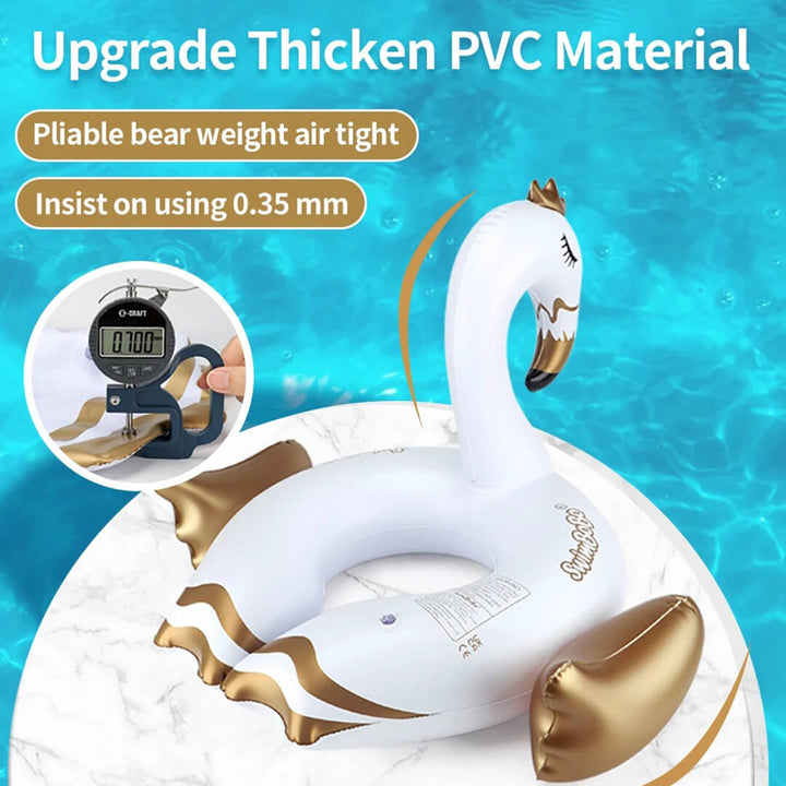 SwimBoBo White Swan Inflatable Float – Ages 3+