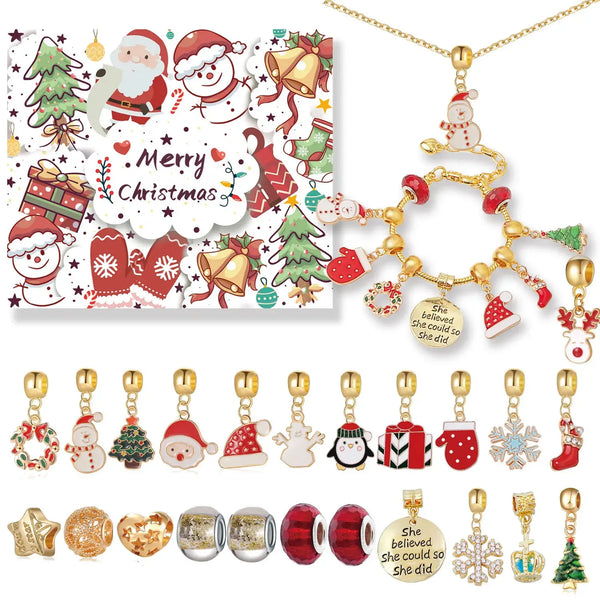 Christmas Countdown Calendar Jewelry Surprise Set - 20 x 17cm