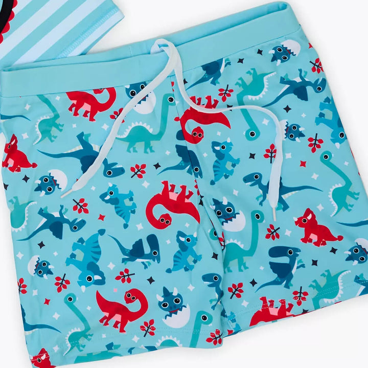 Dinosaur Basketball Swim Shorts, Shirt & Cap set (1.5–3.5 Years)