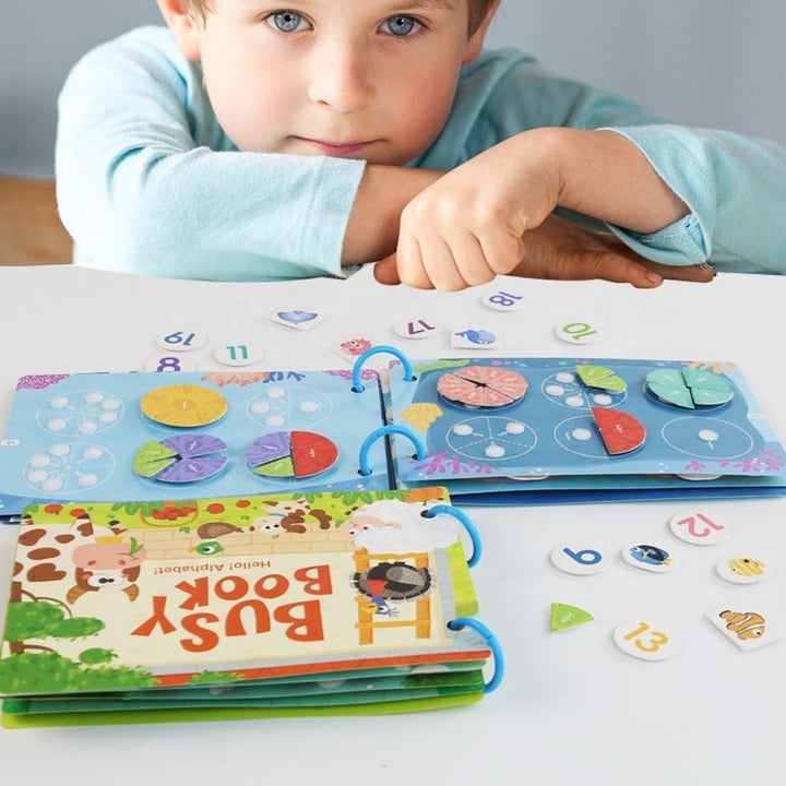 Toddler Busy Book – Vehicles, Weather & clock, math