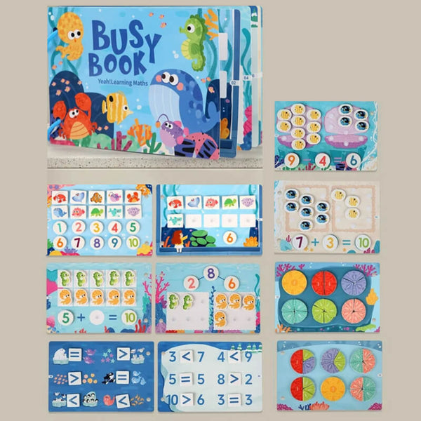 Toddler Busy Book – Vehicles, Weather & clock, math Sea - Learn math