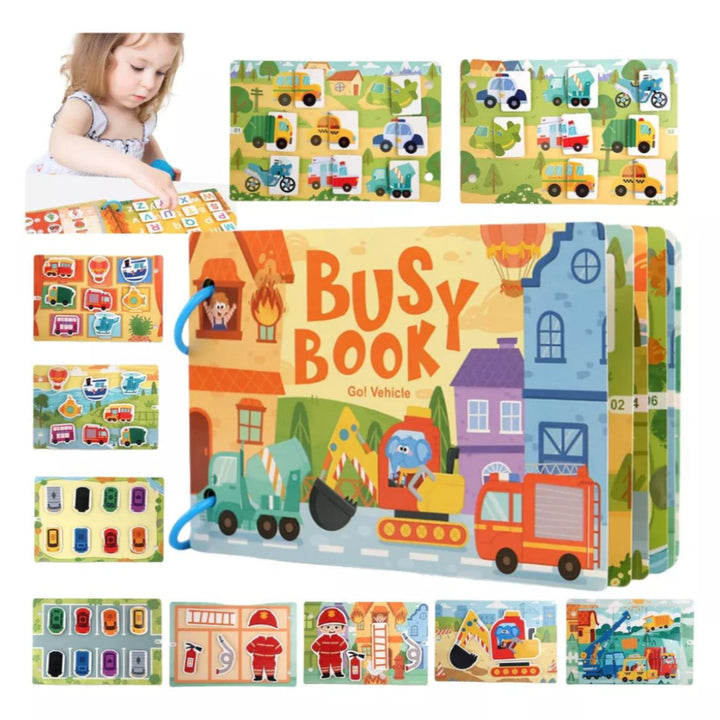Toddler Busy Book – Vehicles, Weather & clock, math Vehicles