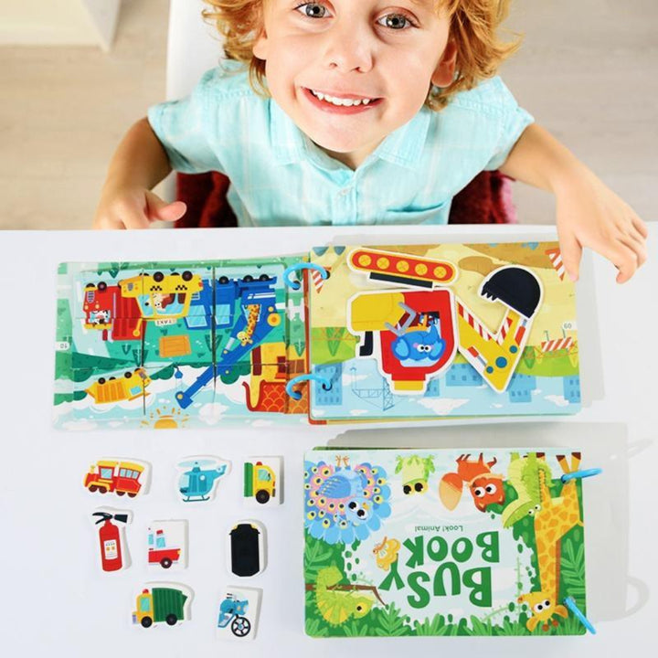 Toddler Busy Book – Vehicles, Weather & clock, math