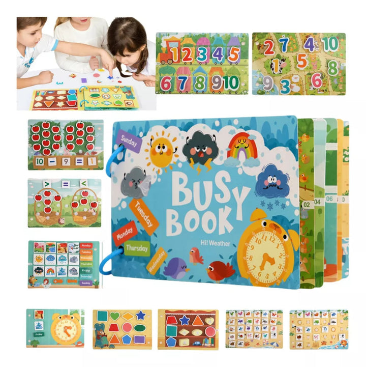 Toddler Busy Book – Vehicles, Weather & clock, math Weather & Clock