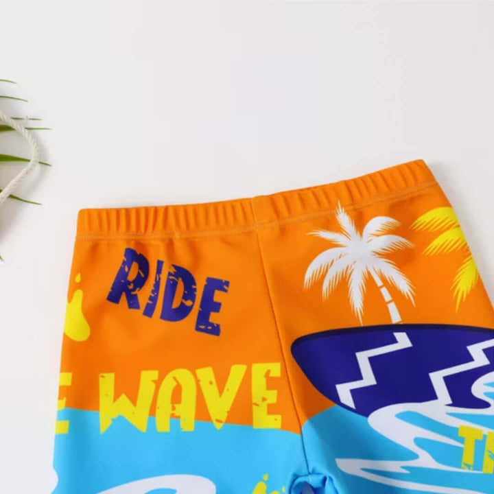 Toddler Dino Cartoon Swim Shorts Set with Cap (1-3 Years)