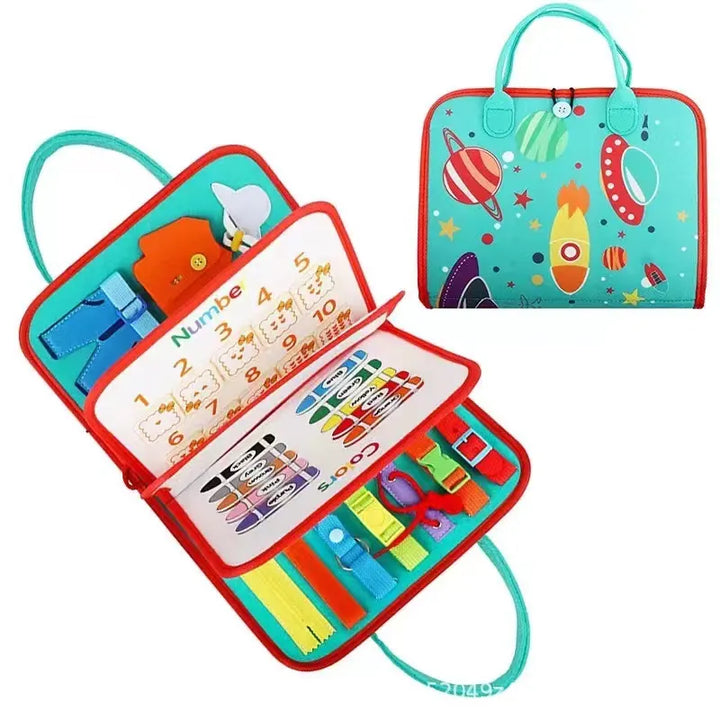 Toddler Travel Activities Sensory Felt Busy Board - Space