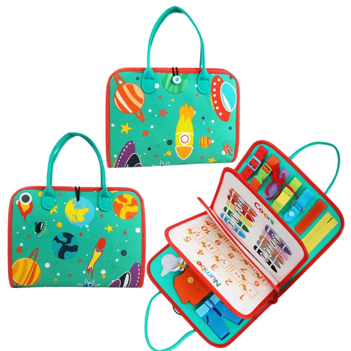 Toddler Travel Activities Sensory Felt Busy Board - Space