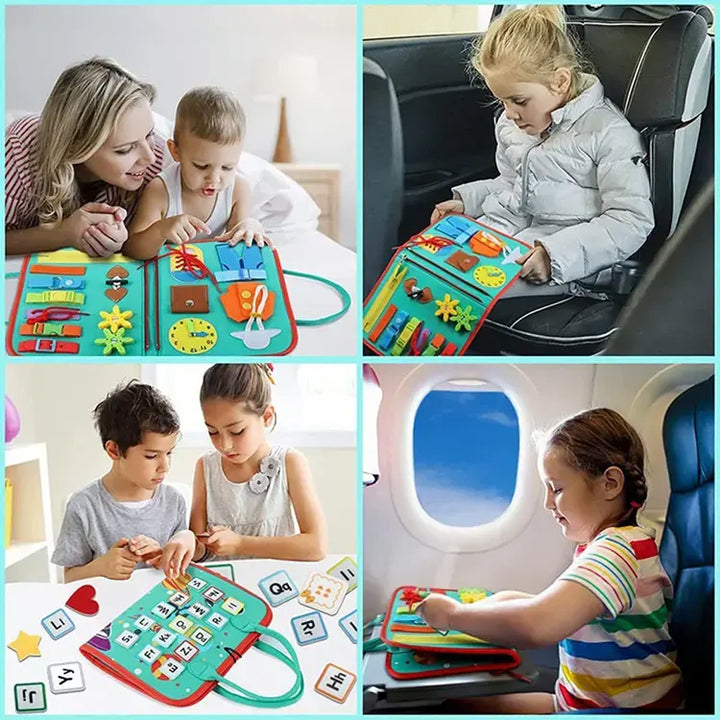 Toddler Travel Activities Sensory Felt Busy Board - Space