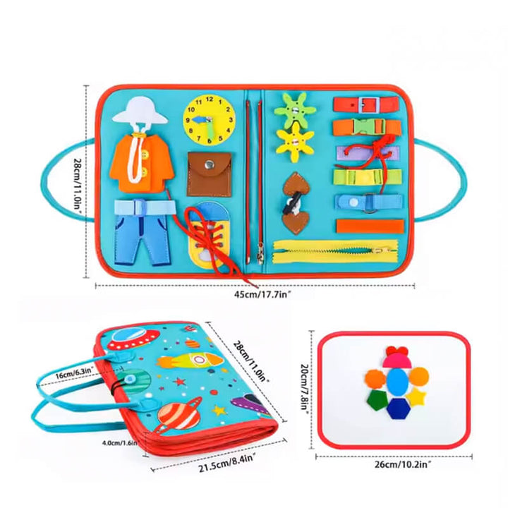 Toddler Travel Activities Sensory Felt Busy Board - Space
