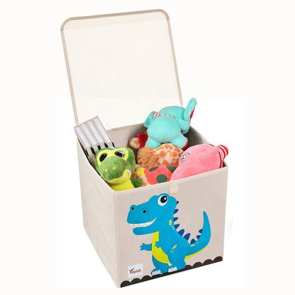 Foldable Kids Cute Animal Fabric Storage Boxes With Lid Dinosaur