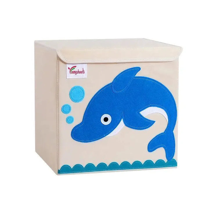 Foldable Kids Cute Animal Fabric Storage Boxes With Lid Whale